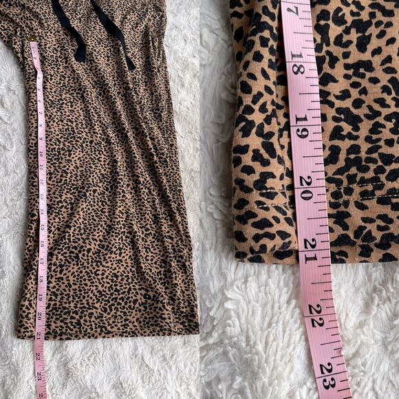 Lands' End wide leg crop animal print pajama pants leopard cheetah cropped M - Picture 5 of 17